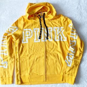 PINK Perfect Funnel Neck Full Zip Hoodie Maize